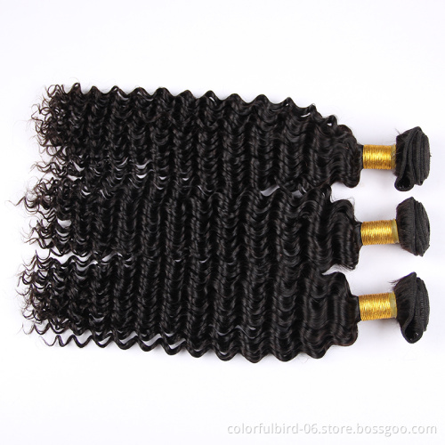 Cheap Wholesale Raw Indian Hair Extensions Unprocessed Virgin Hair Double Drawn Indian deep Wave Hair
